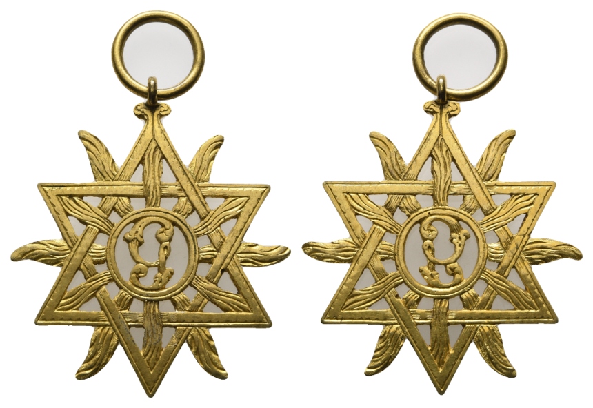  Medaille / Anhänger; Freimaurer; unedel; gehenkelt; 10,92 g, Ø 44,92 mm   