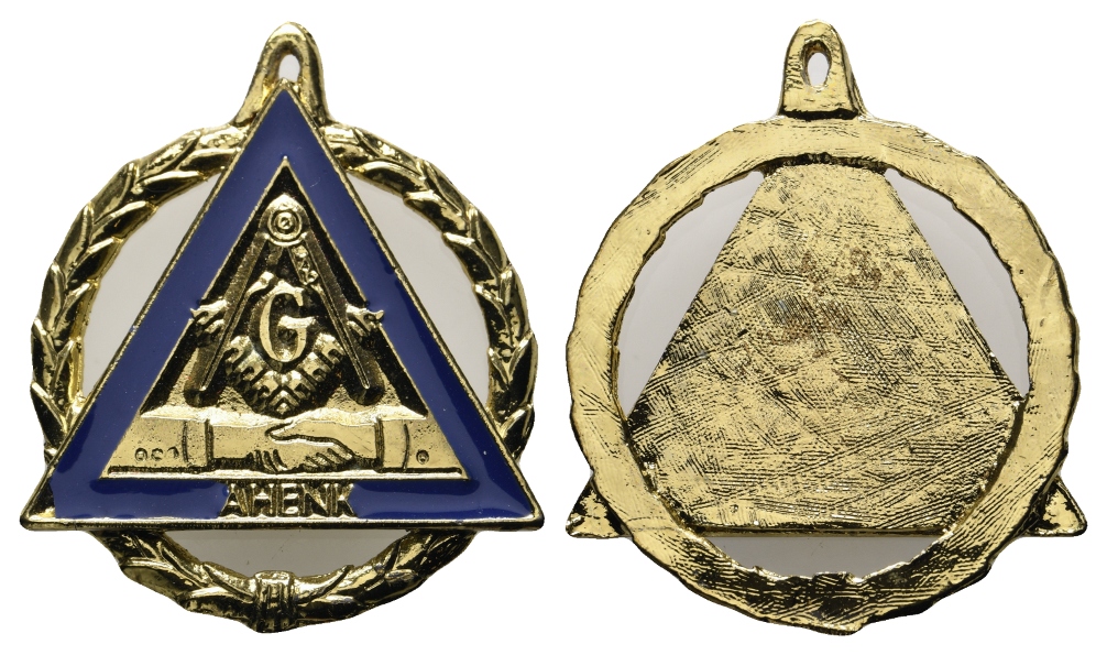  Medaille / Anhänger; Freimaurer; unedel; gehenkelt; 17,53 g, Ø 38,96 mm   