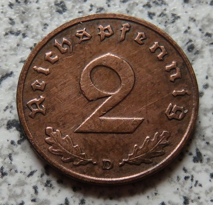  Drittes Reich 2 Reichspfennig 1937 D   