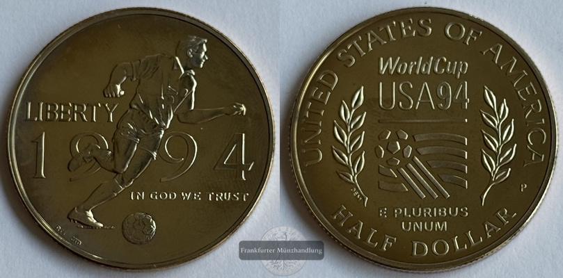  USA   1/2 Dollar  FIFA Fußball-Weltmeisterschaft 1994  KM#246  FM-Frankfurt   