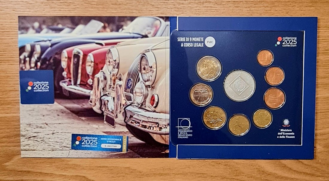 Italien - Original Euro KMS 2025 + 3€ Silber Gedenkmünze