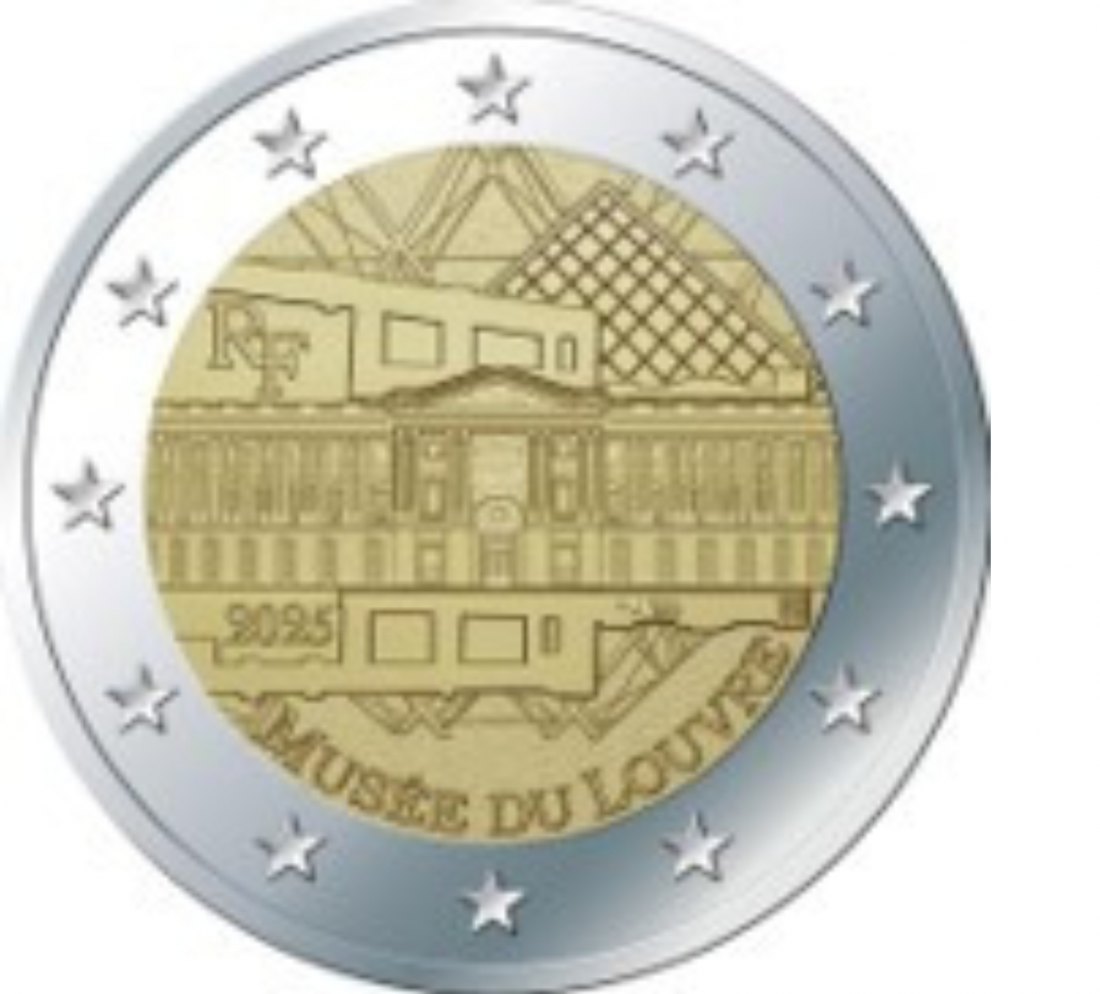 Frankreich - 4 x 2 Euro 2025 - Louvre in Coincard   