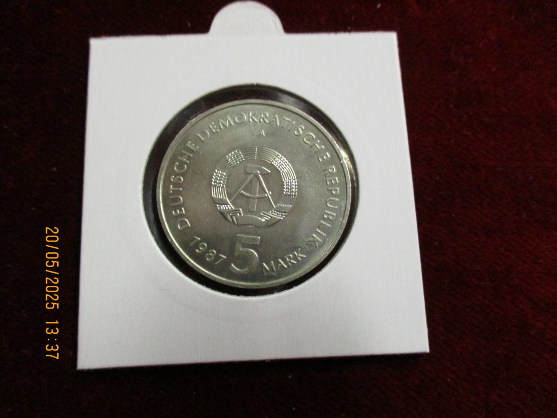 5 Mark DDR 1987 Berlin Alexanderplatz / Metall: K-N-Zk   