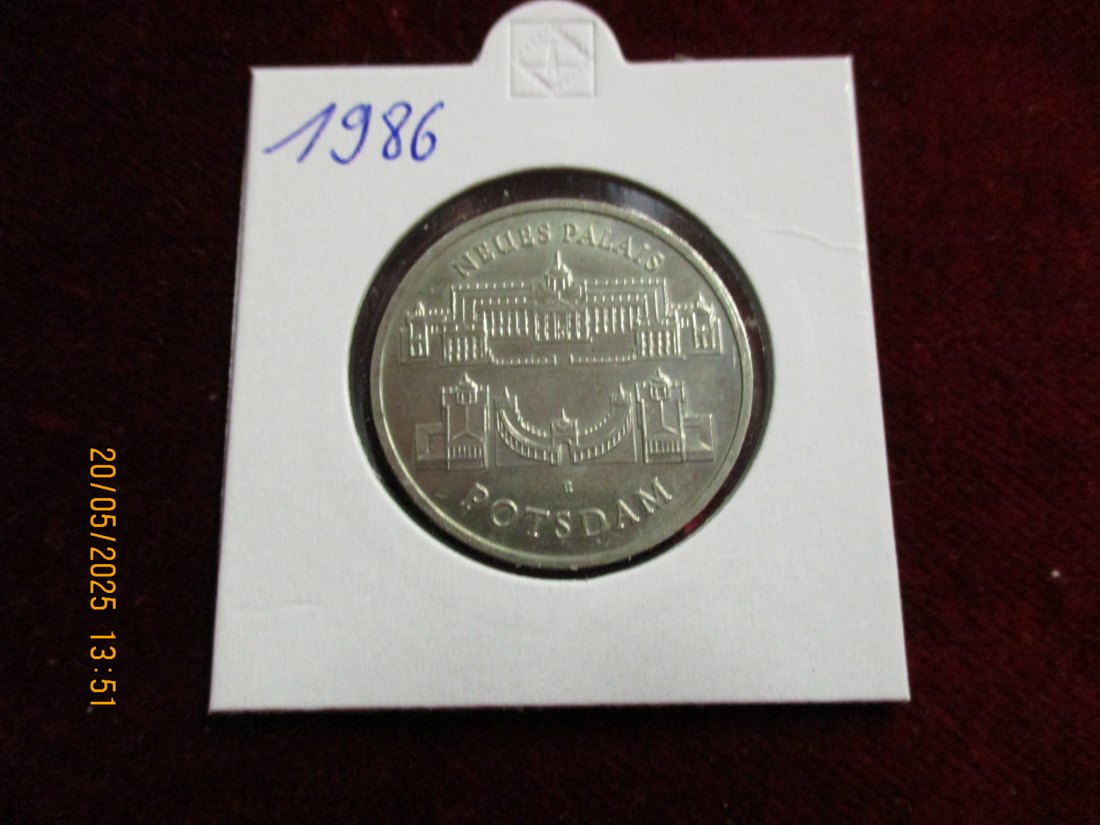  5 Mark DDR 1986 Potsdam Neues Palais / Metall: K-N-Zk   