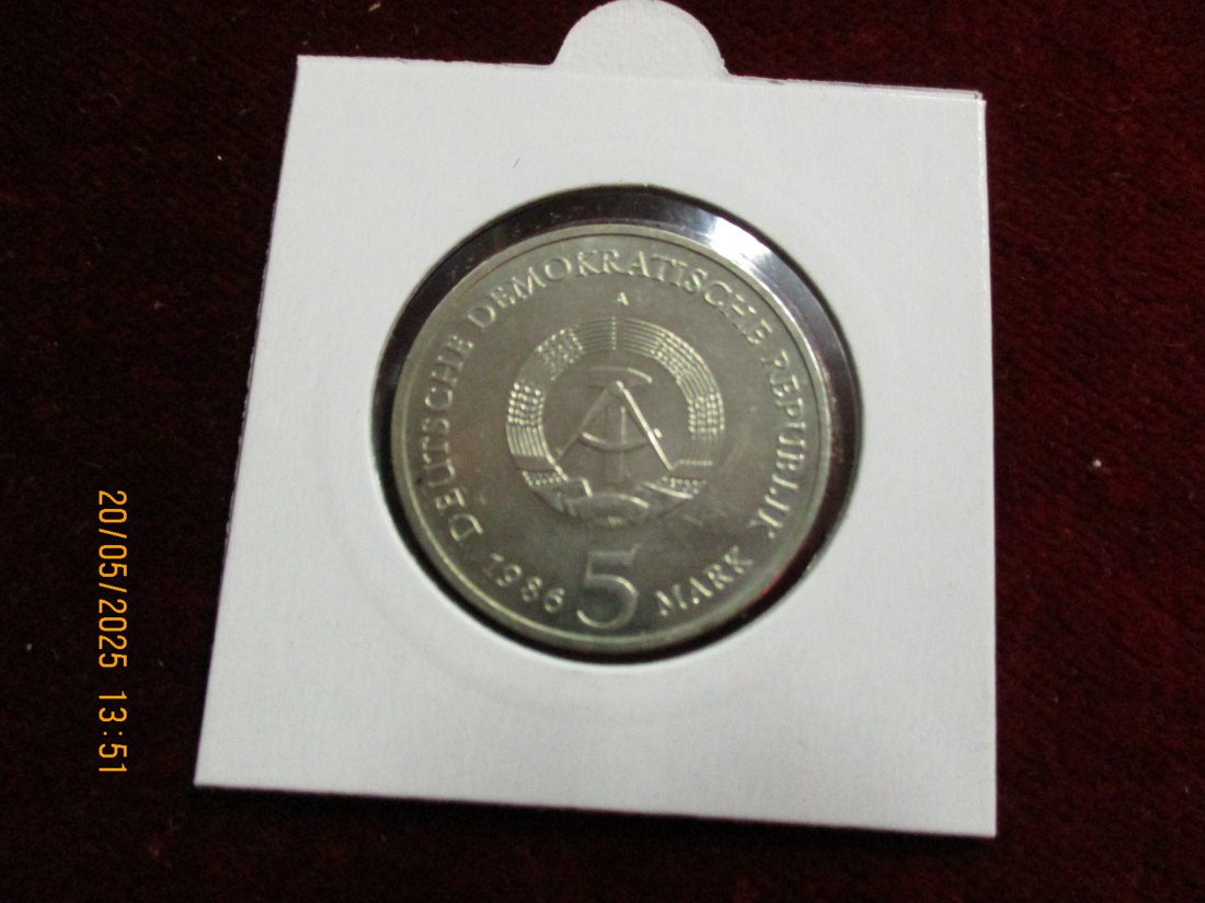  5 Mark DDR 1986 Potsdam Neues Palais / Metall: K-N-Zk   