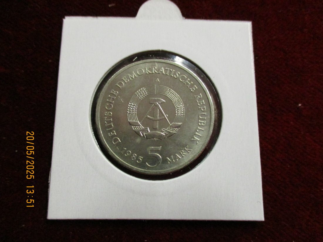  5 Mark DDR 1985 Dresden Zwinger / Metall: K-N-Zk   