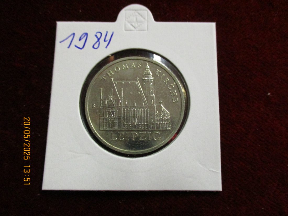  5 Mark DDR 1984 Leipzig Thomas Kirche / Metall: K-N-Zk   