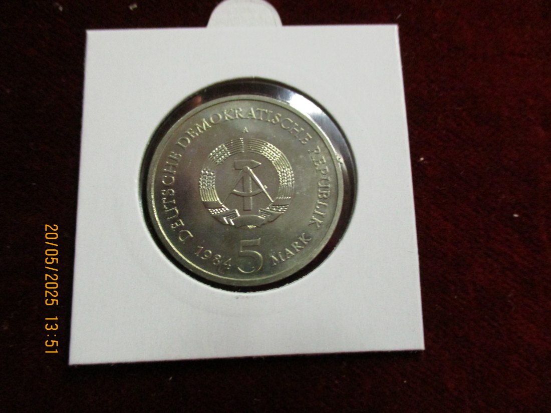  5 Mark DDR 1984 Leipzig Thomas Kirche / Metall: K-N-Zk   