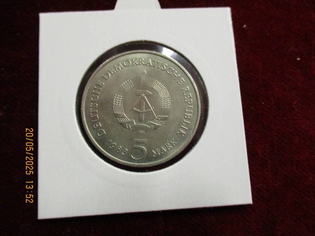  5 Mark DDR 1983 Schlosskirche zu Wittenberg / Metall: K-N-Zk   