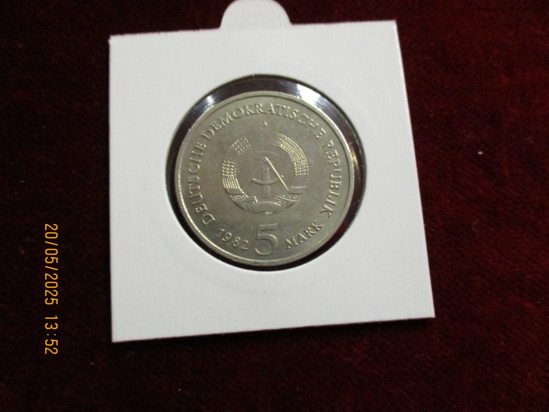  5 Mark DDR 1982 Weimar Goethes Gartenhaus / Metall: K-N-Zk   
