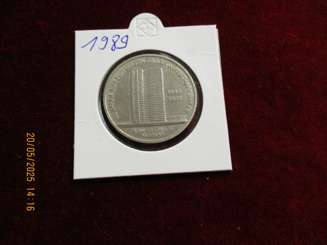  10 Mark DDR 1989 RWG Gebäude Moskau   / Metall: K-N-Zk   