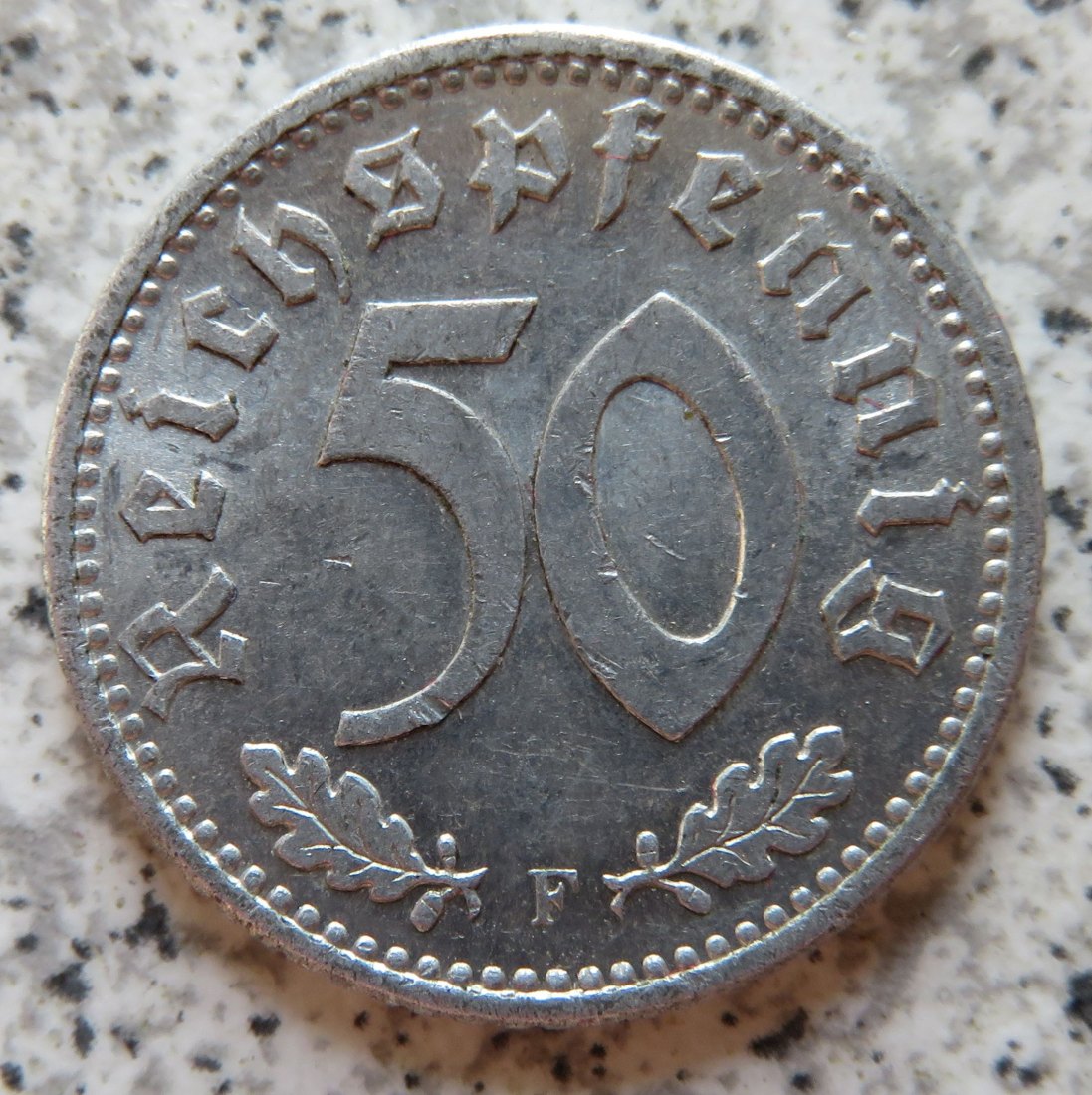  Drittes Reich 50 Reichspfennig 1935 F, besser   