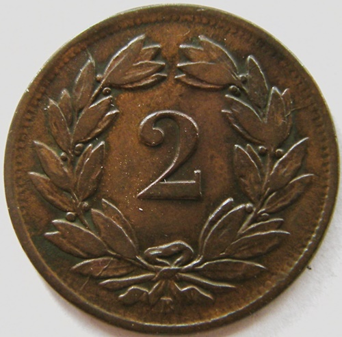  Schweiz 2 Rappen1870 B   