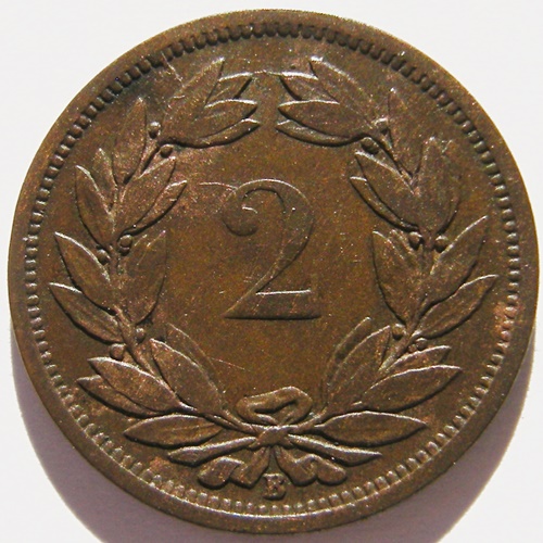  Schweiz 2 Rappen1875 B   