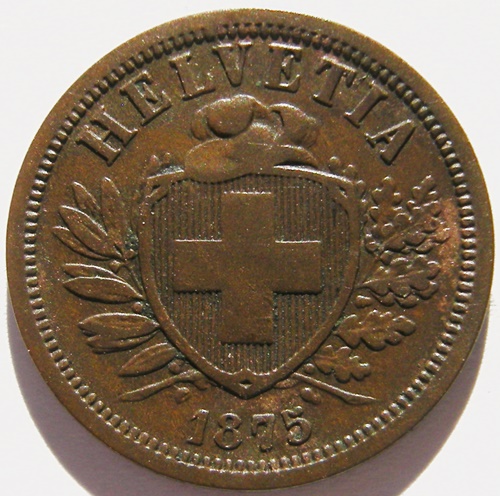  Schweiz 2 Rappen1875 B   