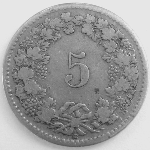  Schweiz 5 Rappen1850 BB   