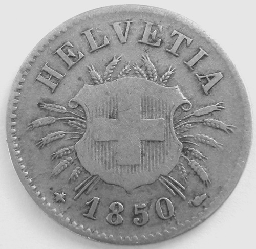  Schweiz 5 Rappen1850 BB   