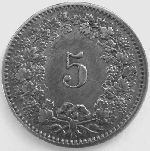  Schweiz 5 Rappen1874 B   