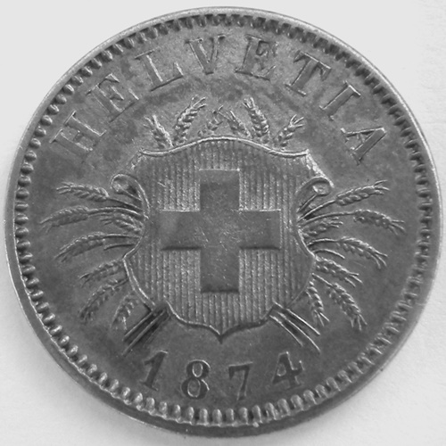  Schweiz 5 Rappen1874 B   
