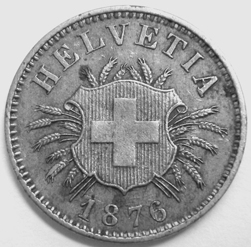  Schweiz 5 Rappen1876 B   