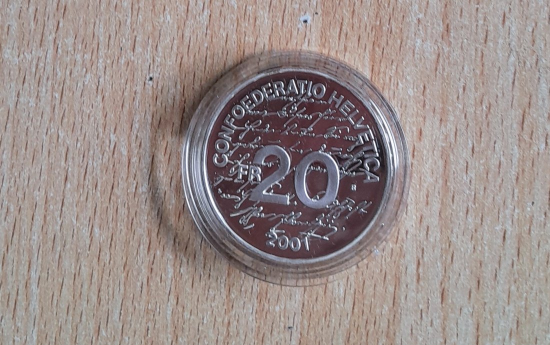  20 Franken 2001 PP Johanna Spyri in Original Schachtel mit Zertifikat   