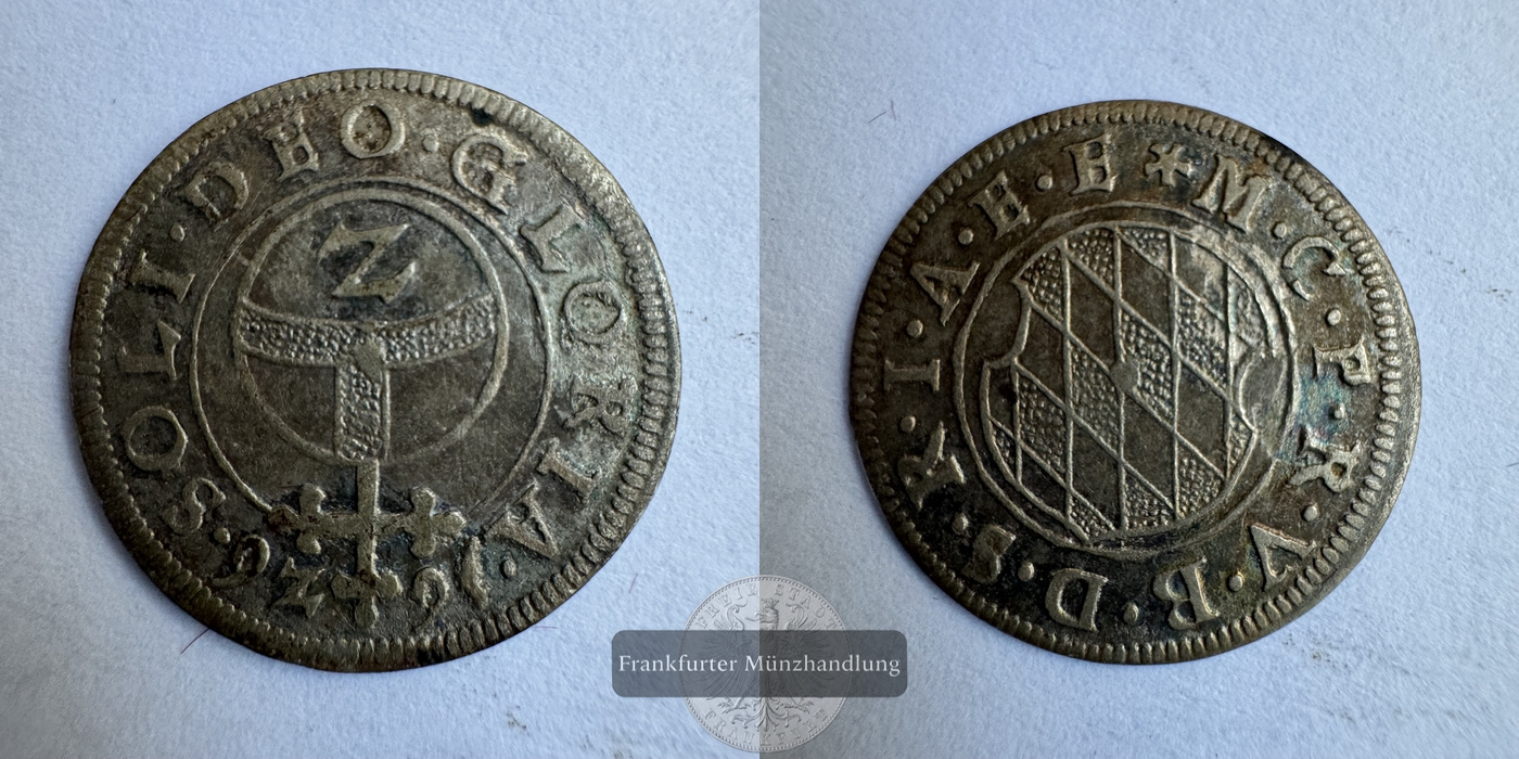  DE Bayern / 2 Kreuzer 1626 Maximilian I FM-Frankfurt KM#128 Silberraugewicht: 1,13g   