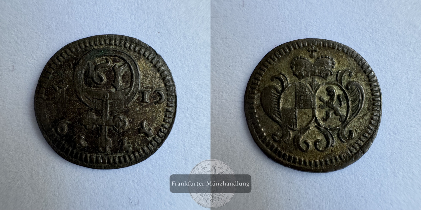  DE Brandenburg-Beyreuth / 1 Pfennig 1749 Frederick III FM-Frankfurt KM#180 Silberraugewicht: 0,28g   
