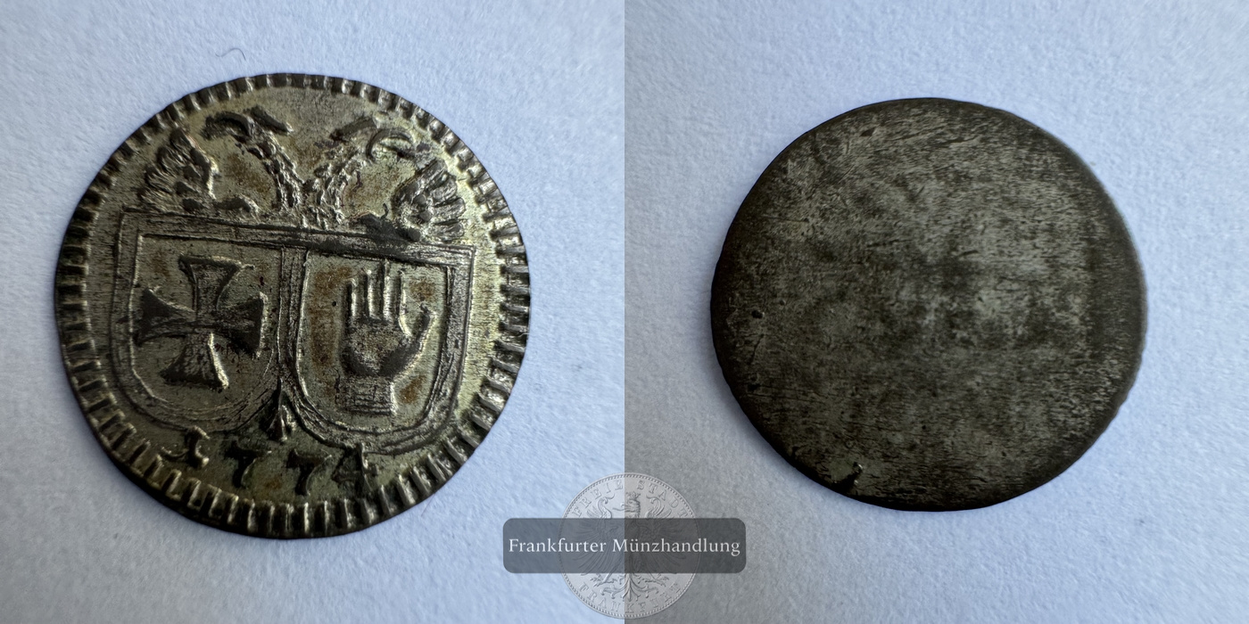  DE Schwäbisch Hall / 1 Pfennig 1774 FM-Frankfurt Billon: 0,3g   