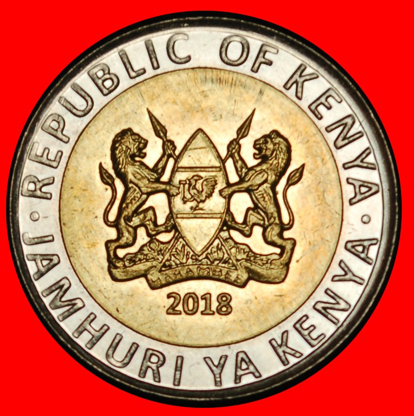 Ⰶ GREAT BRITAIN: KENYA ★ 5 SHILLINGS 2018 RHINOCEROS! UNC MINT LUSTRE!★LOW START ★ NO RESERVE!   