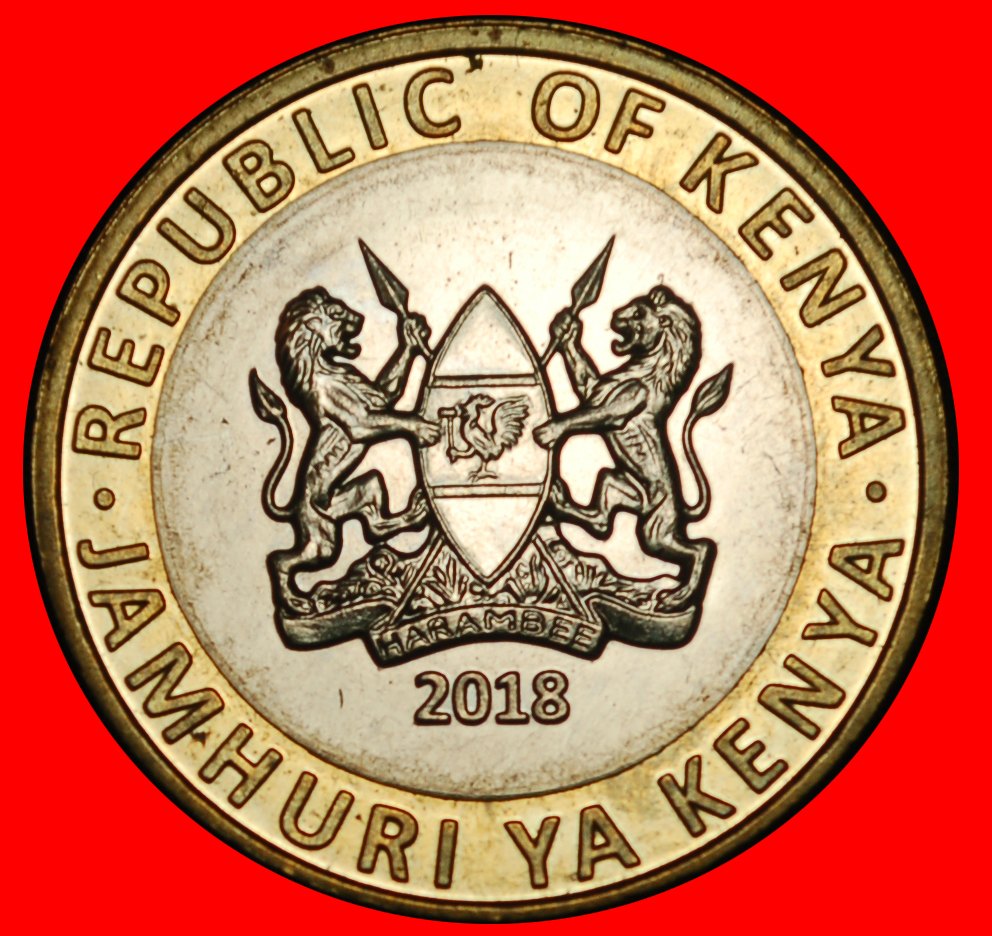  Ⰶ GREAT BRITAIN: KENYA ★ 10 SHILLINGS 2018 LION! UNC MINT LUSTRE!★LOW START ★ NO RESERVE!   