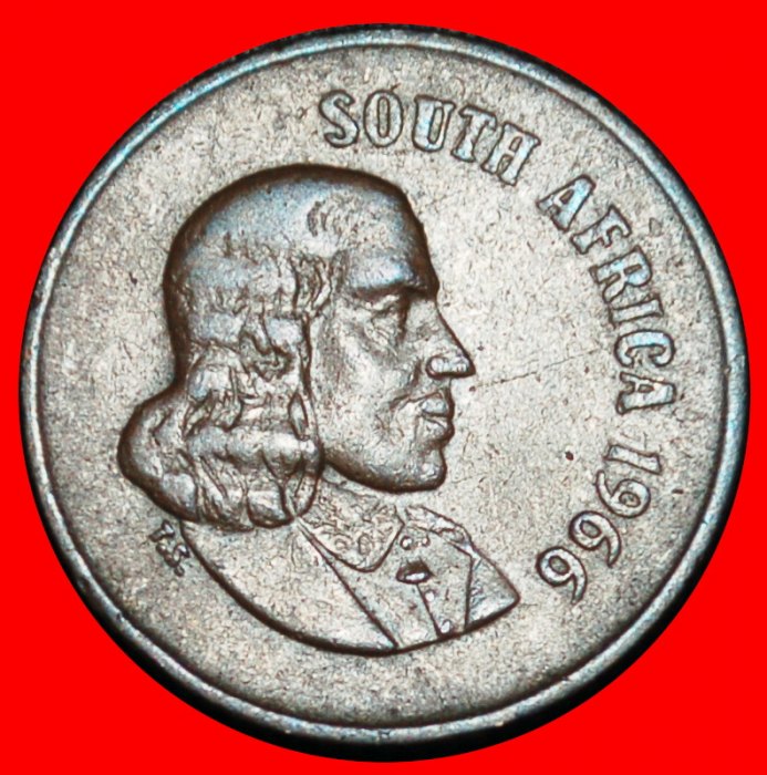 Ⰶ CAPE SPARROWS (1965-1969): SOUTH AFRICA ★ 1 CENT 1966 Riebeeck (1619-1677)★LOW START ★ NO RESERVE!