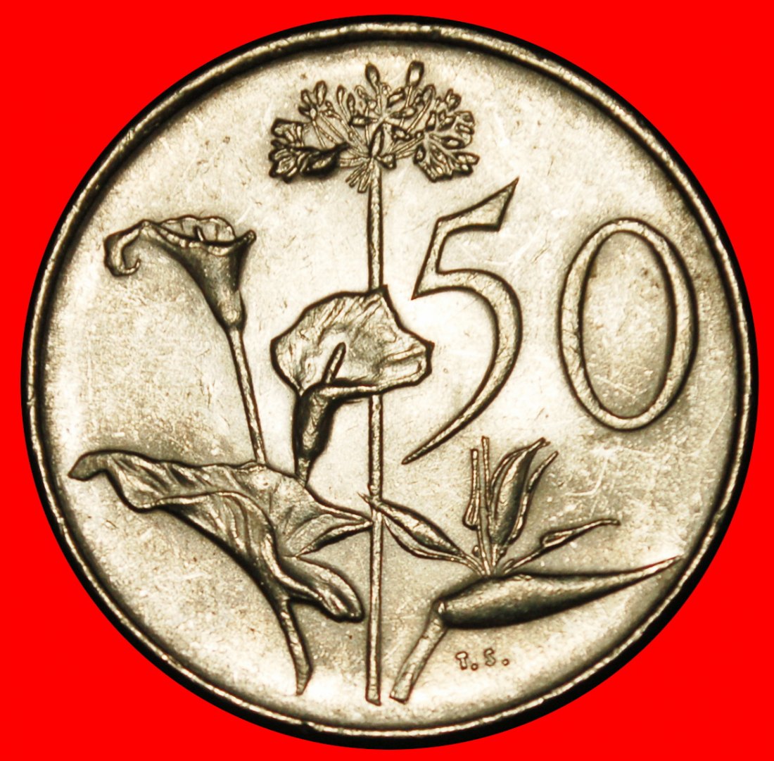  Ⰶ FLOWERS (1965-1990): SOUTH AFRICA ★ 50 CENTS 1971 MINT LUSTRE! ★LOW START ★ NO RESERVE!   