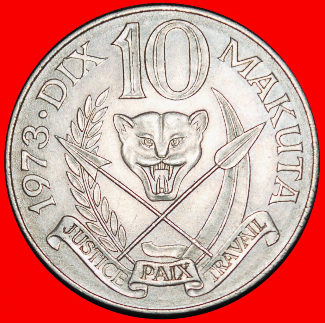 Ⰶ LION (1973-1978):ZAIRE (DEMOCRATIC CONGO)★10 MAKUTAS 1973★MOBUTU 1965-1997★LOW START ★ NO RESERVE!