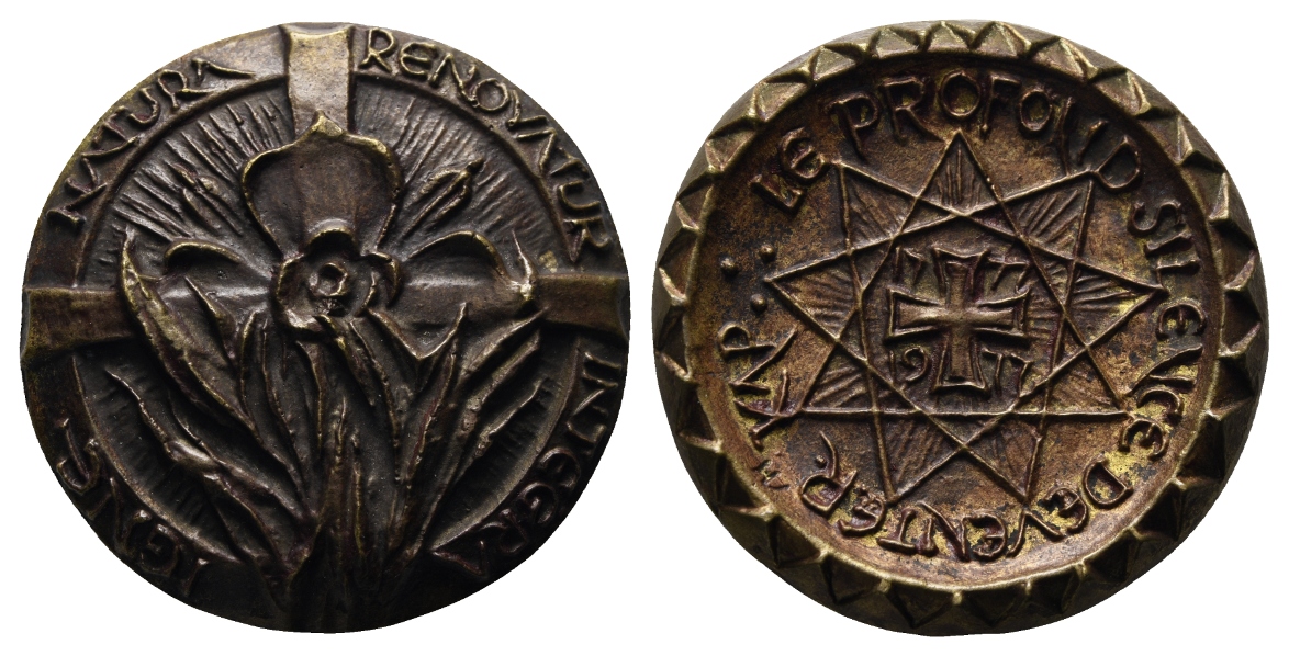  Medaille; Deventer 1977; Freimaurer; 200 Jahrestag Le Profond Silence; Bronze; 114,62 g, Ø 60,33 mm   