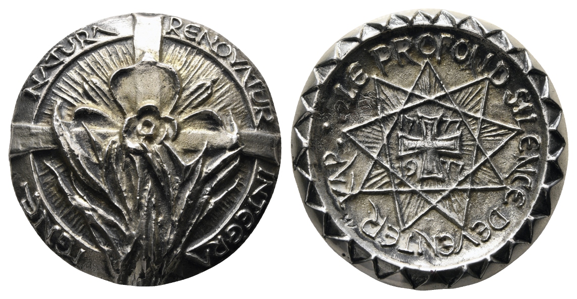  Medaille; Deventer 1977; Freimaurer; 200 Jahrestag Le Profond Silence; Bronze; 143,30 g, Ø 61,98 mm   