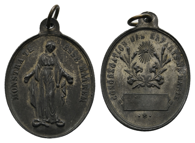  Medaille; Congrégation des Enfants de Marie - Monstra Te Esse Matrem; gehenk.; 7,25 g; Ø 28,5 mm   
