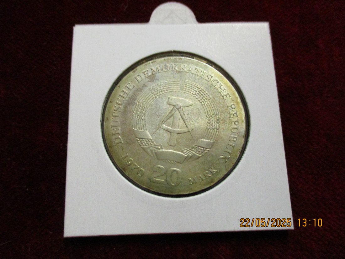  Silber-Münze 20 Mark DDR 1970 Friedrich Engels 625er Silber 20,9 rau -1101455   