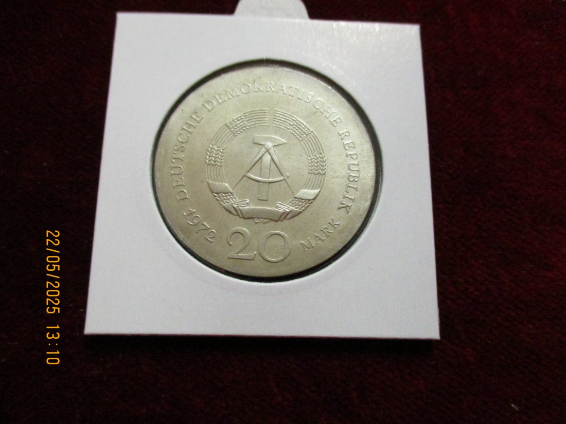  Silber-Münze 20 Mark DDR 1972 Lucas Cranach 625er Silber 20,9 rau -1101455   