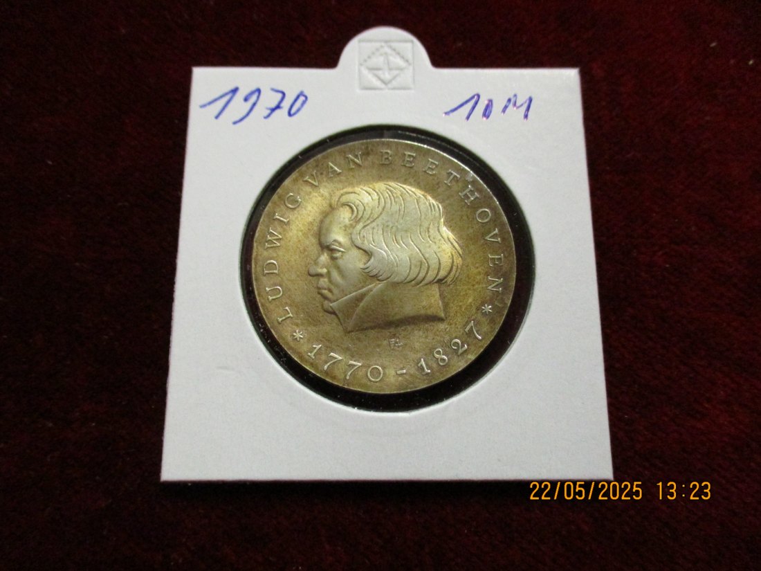  Silber-Münze 10 Mark DDR 1970 Ludwig von Beethoven 625er Silber 17 rau -1101455   