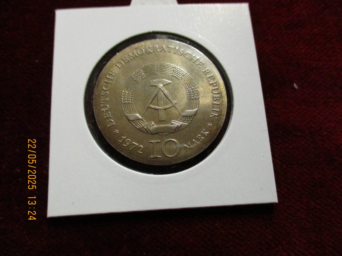  Silber-Münze 10 Mark DDR 1972 Heinrich Heine 625er Silber 17 rau -1101455   