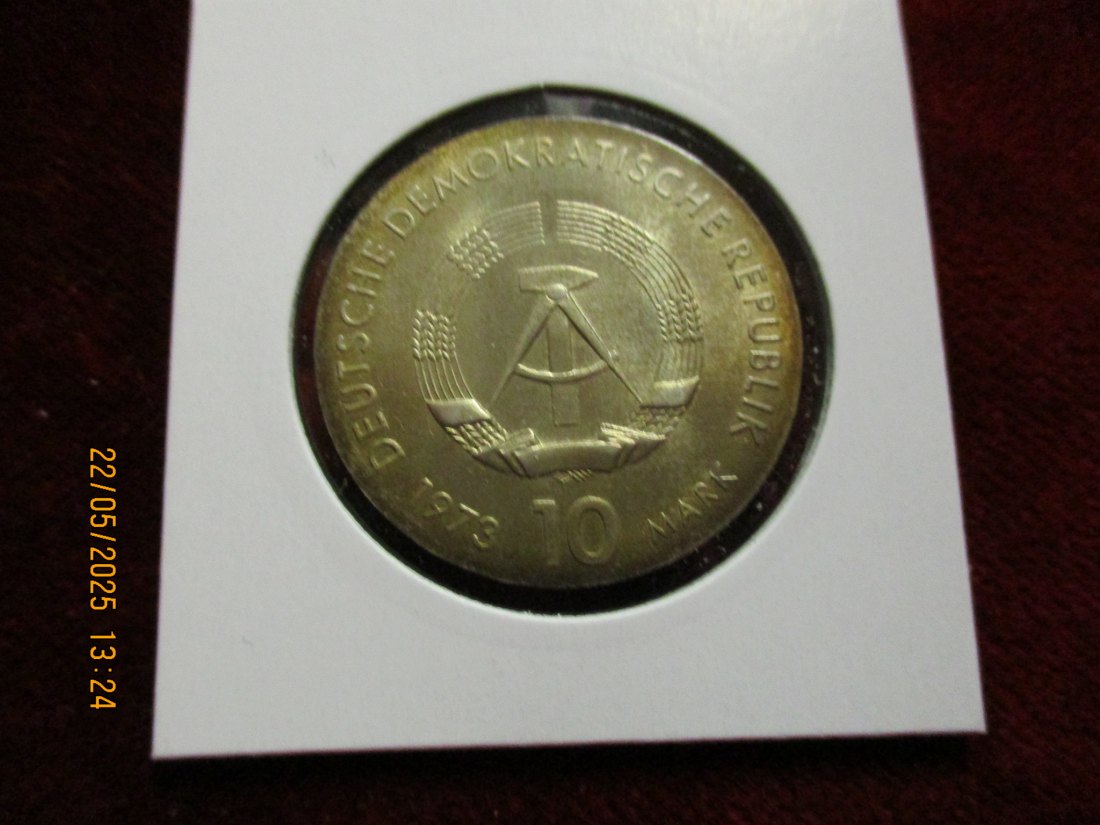 Silber-Münze 10 Mark DDR 1973 Bertold Brecht 625er Silber 17 rau -1101455   