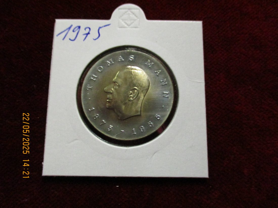  5 Mark DDR 1975 Thomas Mann / Metall: K-N-Zk Gewicht: 9,6g   