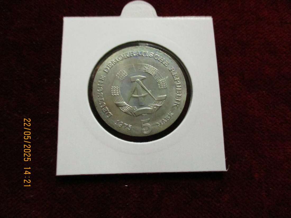  5 Mark DDR 1975 Thomas Mann / Metall: K-N-Zk Gewicht: 9,6g   