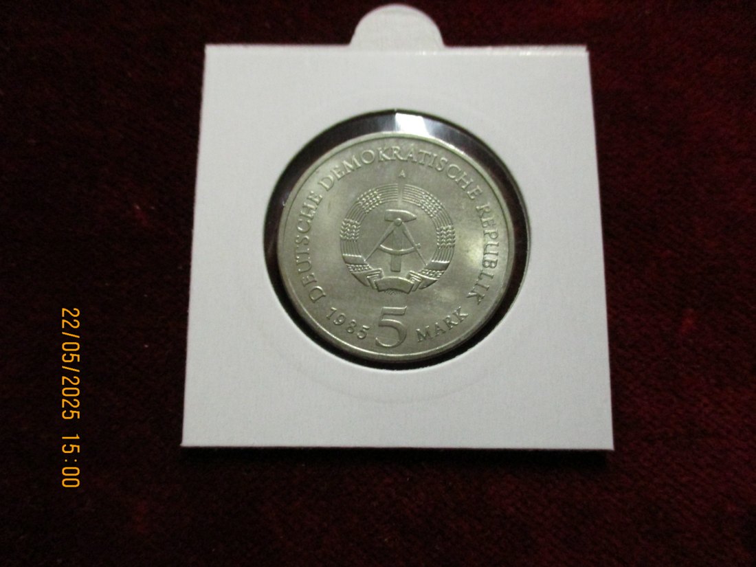  5 Mark DDR 1985 Dresden Zwinger / Metall: K-N-Zk Gewicht: 9,6g   
