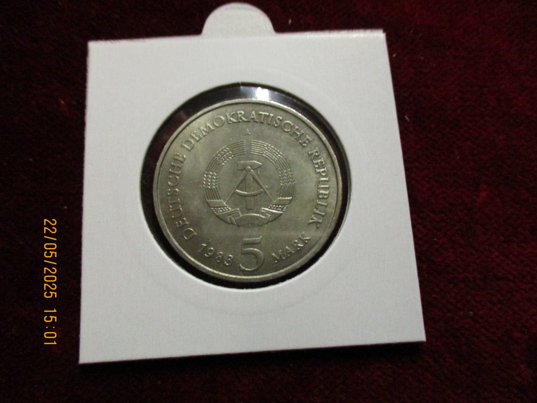  5 Mark DDR 1983 Schlosskirche zu Wittenberg / Metall: K-N-Zk Gewicht: 9,6g   