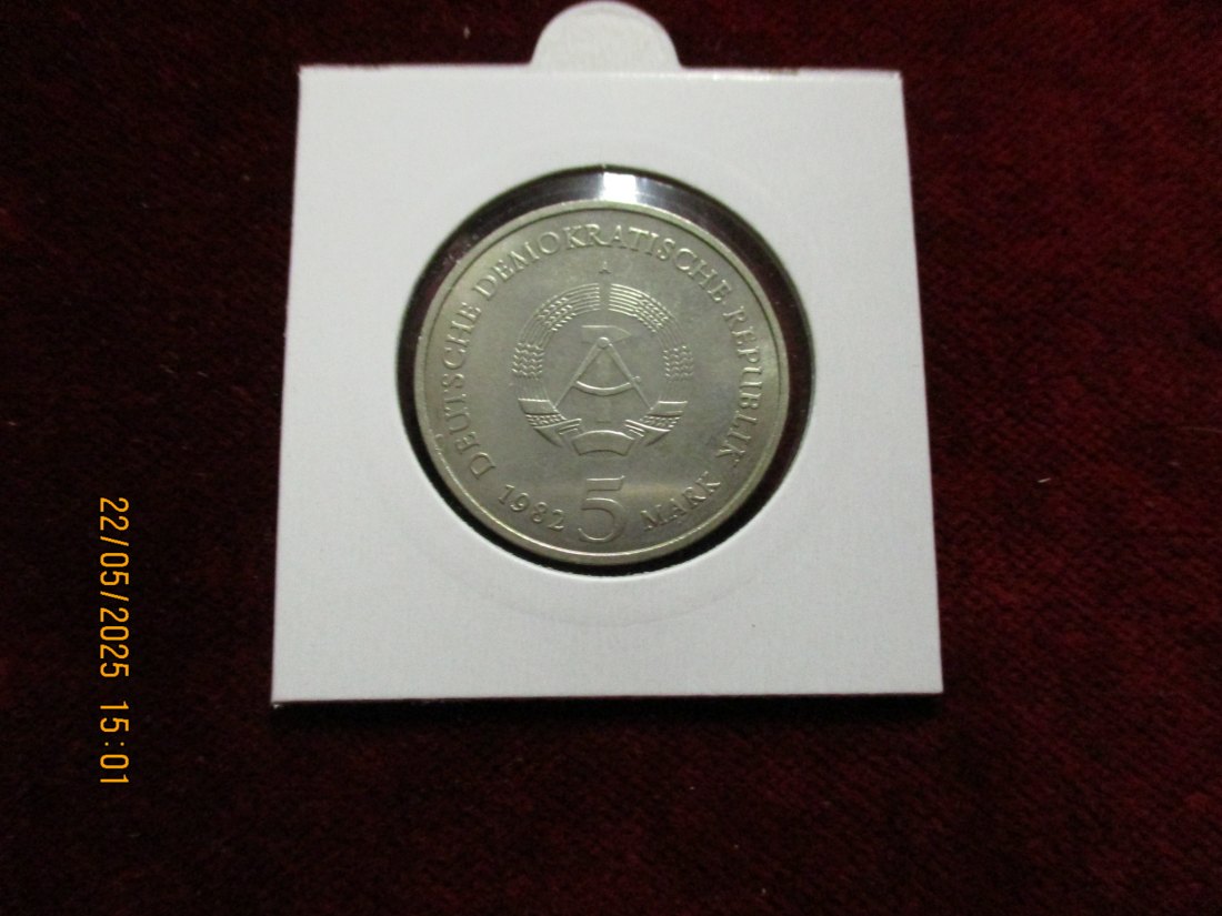  5 Mark DDR 1982 Weimar Goethes Gartenhaus / Metall: K-N-Zk Gewicht: 9,6g   