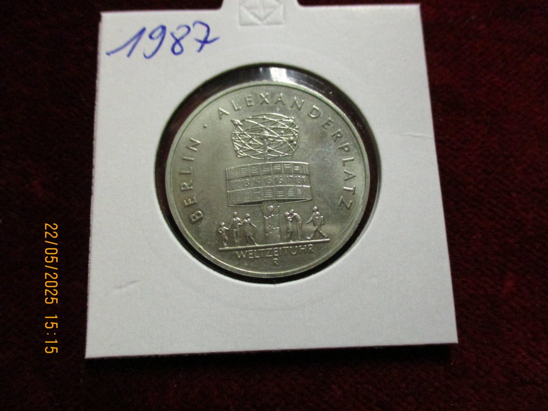  5 Mark DDR 1987 Berlin Alexanderplatz / Metall: K-N-Zk Gewicht: 9,6g   
