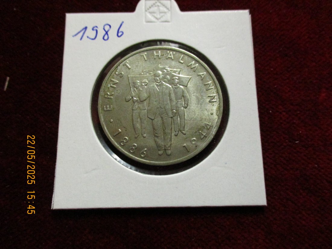  10 Mark DDR 1986 Ernst Thälmann / Metall: K-N-Zk Gewicht: 12g   