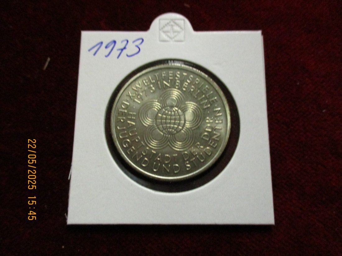  10 Mark DDR 1973 Weltfestspiele / Metall: K-N-Zk Gewicht: 12g   