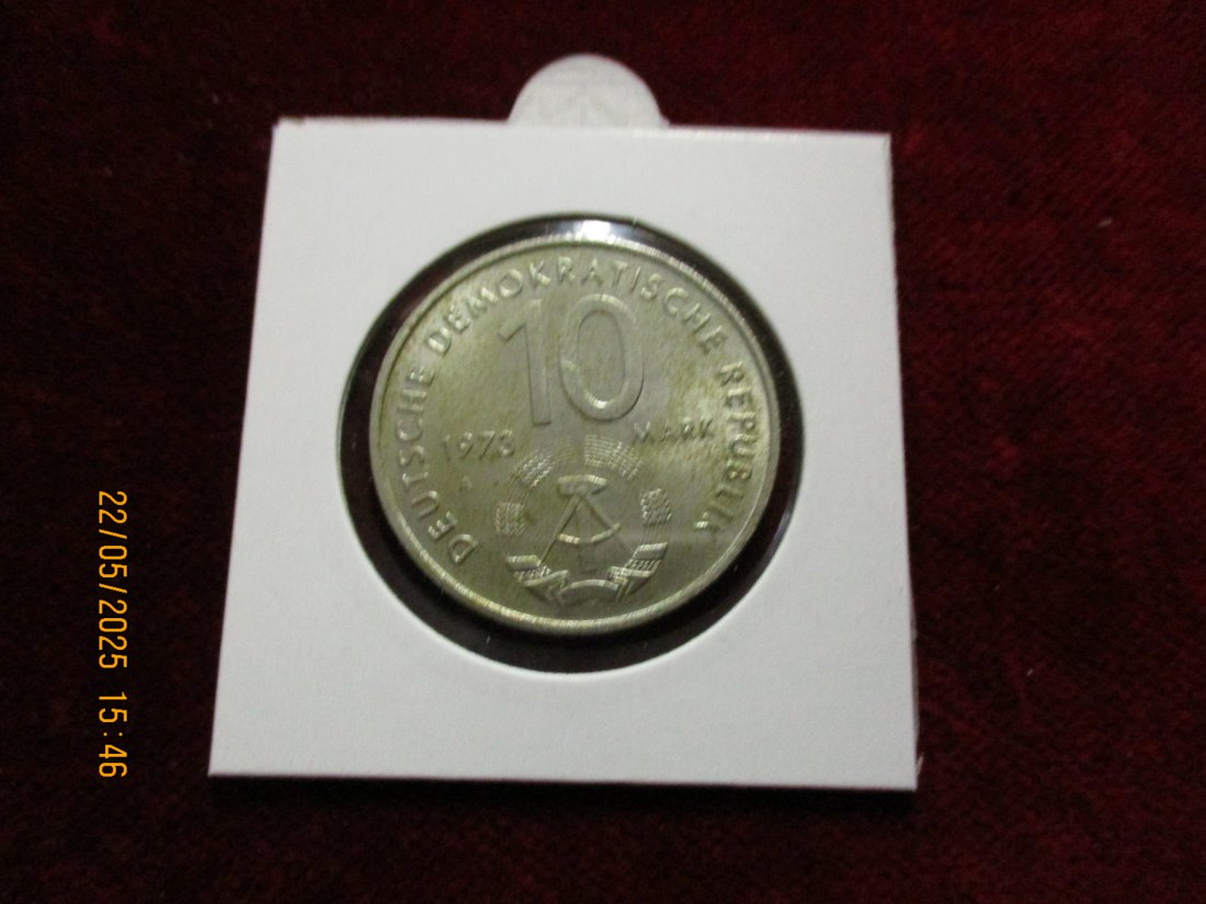  10 Mark DDR 1973 Weltfestspiele / Metall: K-N-Zk Gewicht: 12g   
